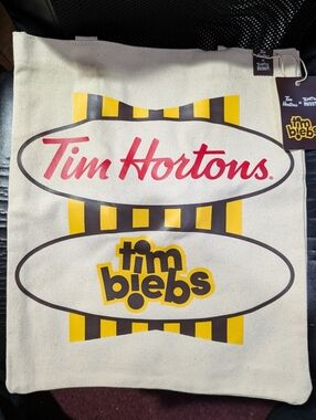 Justin Bieber x Tim Hortons Collection Tim Biebs Canvas Tote Bag New With Tag